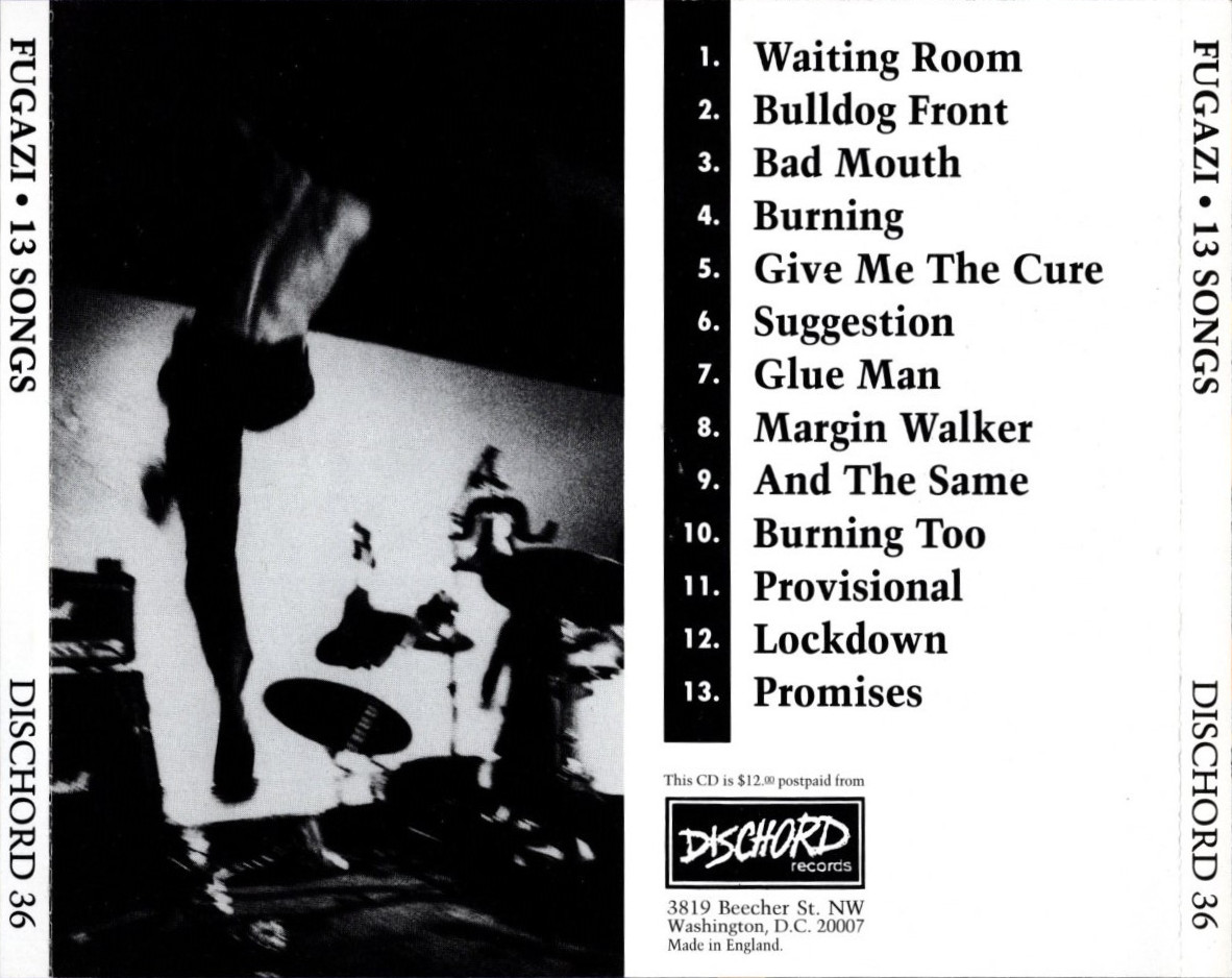 13 songs by fugazi tray inlay back